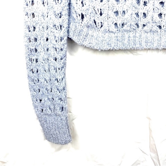 Free People SEASHELL POINTELLE TurtleNeck Cropped Sweater - L Large Pullover - Picture 7 of 9